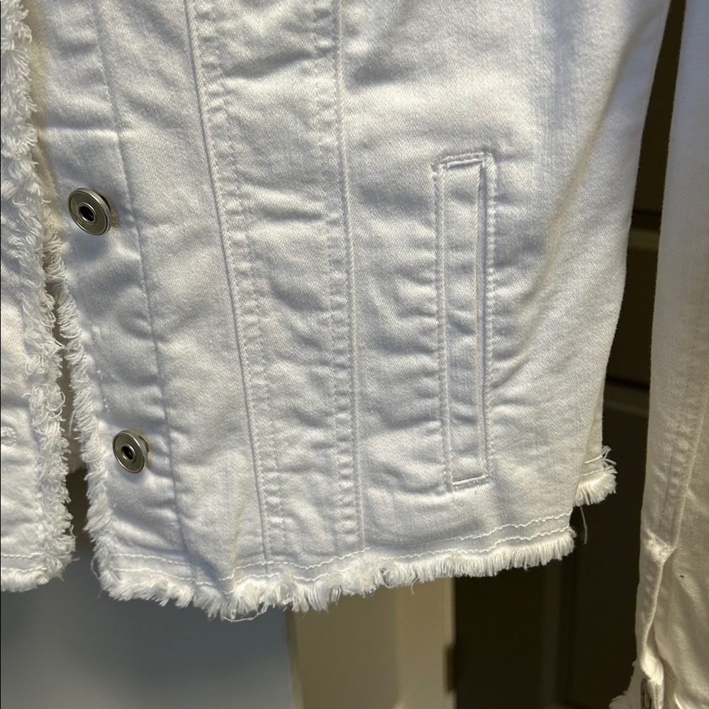 Charlie BWhite Frayed Denim Jacket - Picture 3 of 6